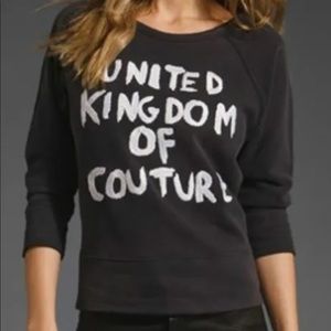 JUICY COUTURE UNITED KINGDOM OF COUTURE PULLOVER SWEATSHIRT SIZE SMALL